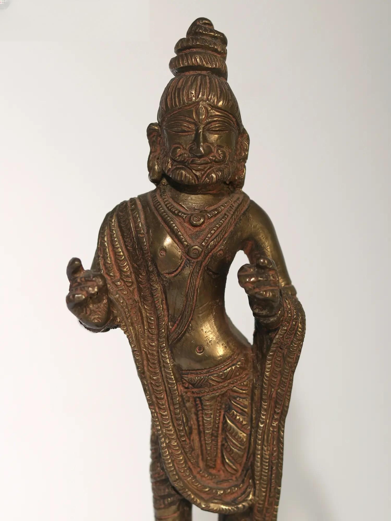 9" King Dasharatha - The Father of Lord Rama | Brass Statue - 2