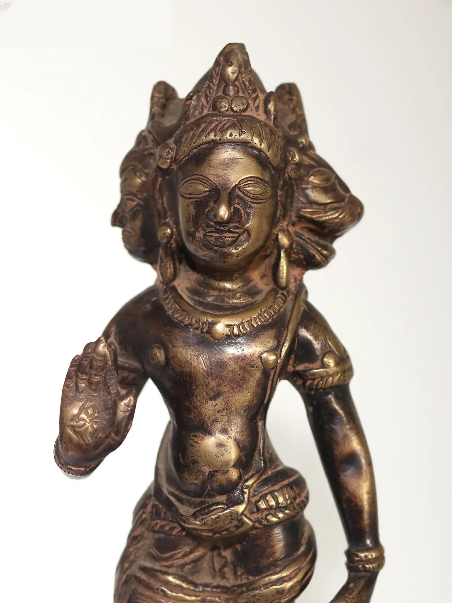 9" Vaikuntha Narasimha | Brass Statue - 2