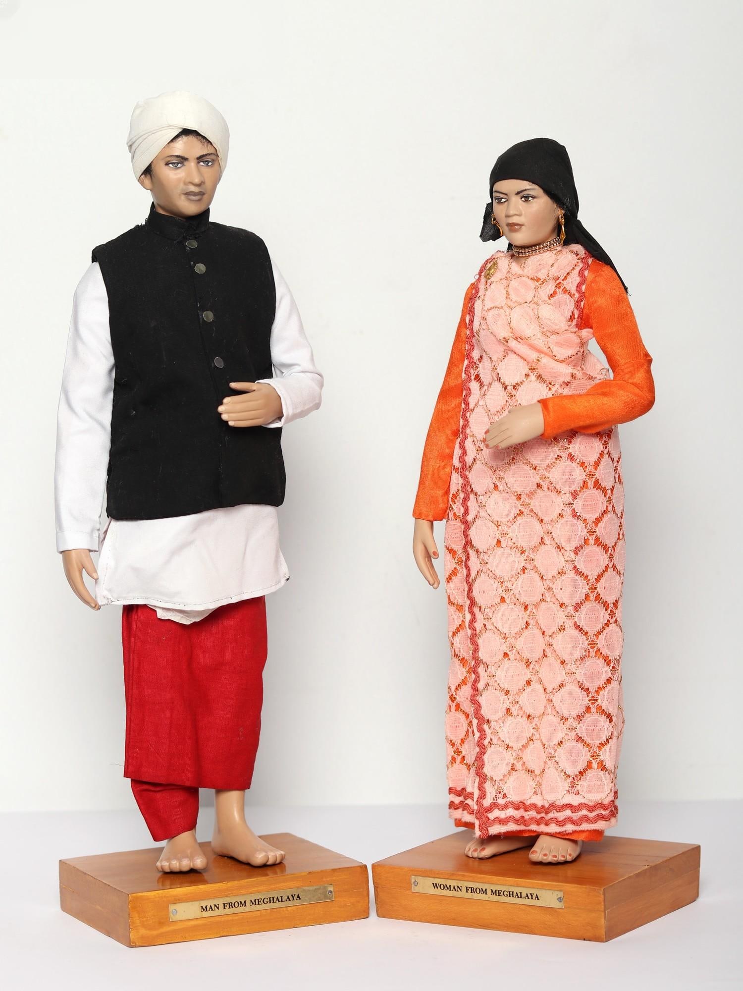 16" Man and Woman from Meghalaya | Traditional Handmade Dolls - 2