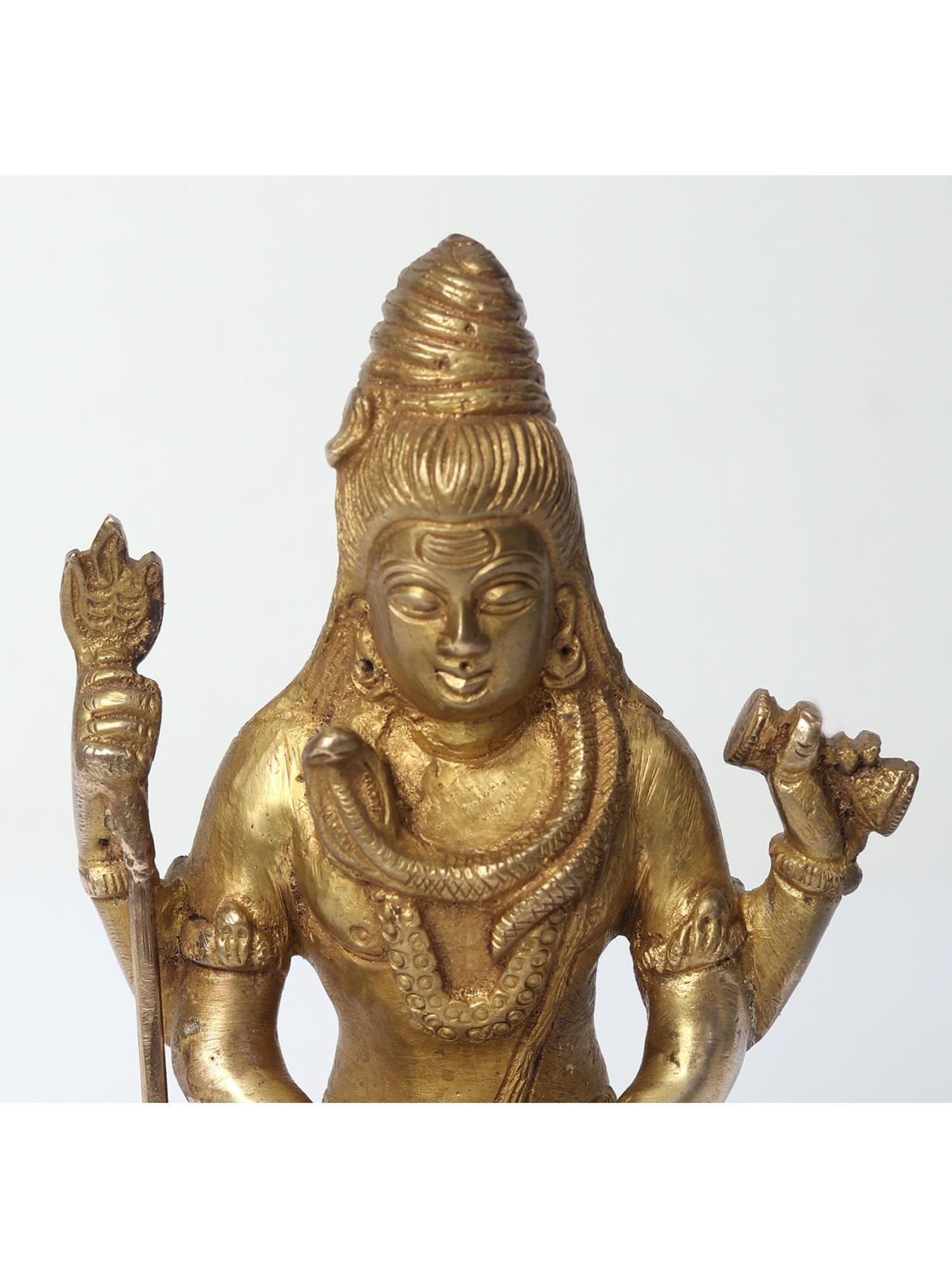 6" Mahayogi Shiva Brass Statue - 2