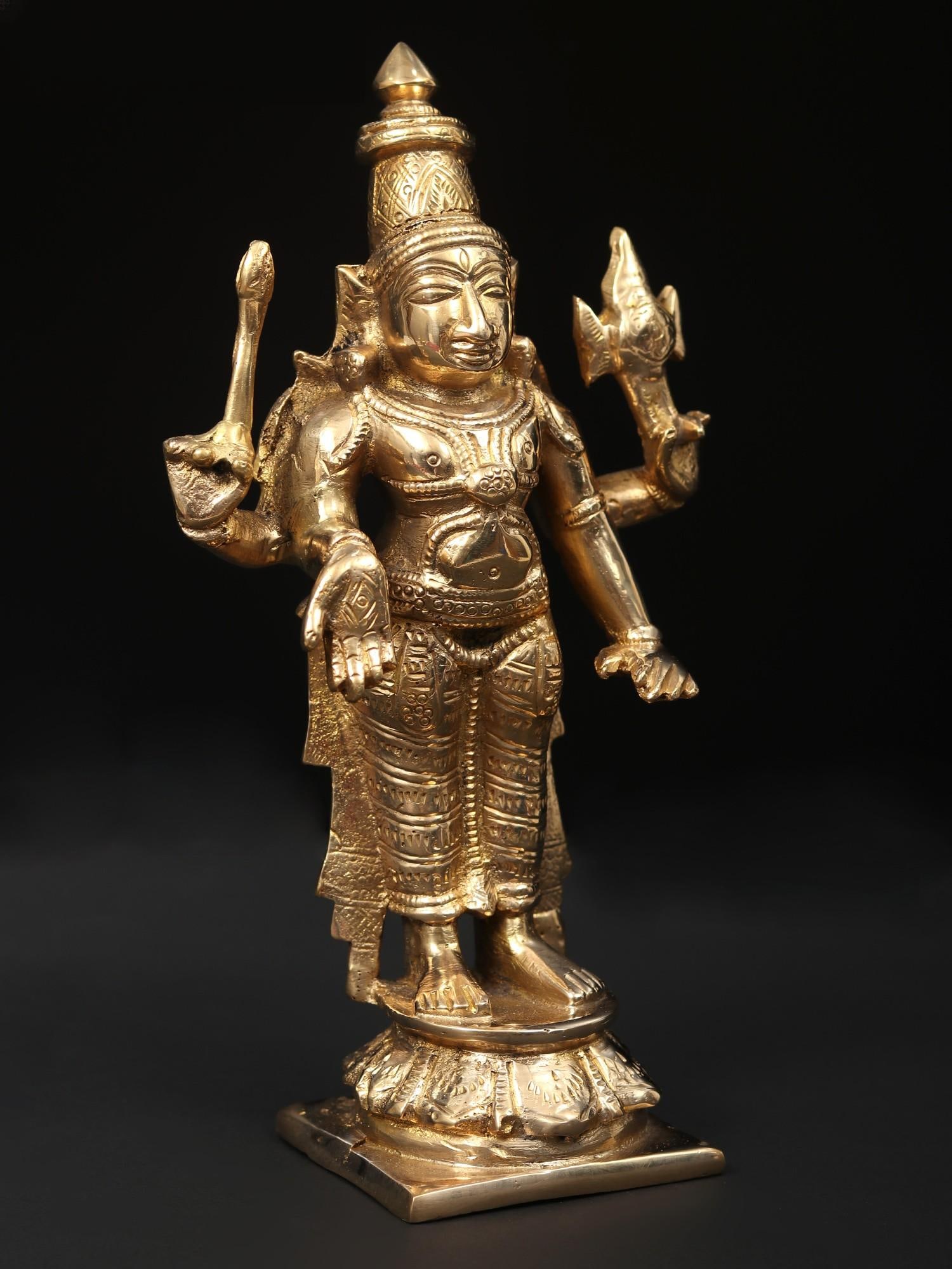 8" Hindu God | Brass Statue - 2