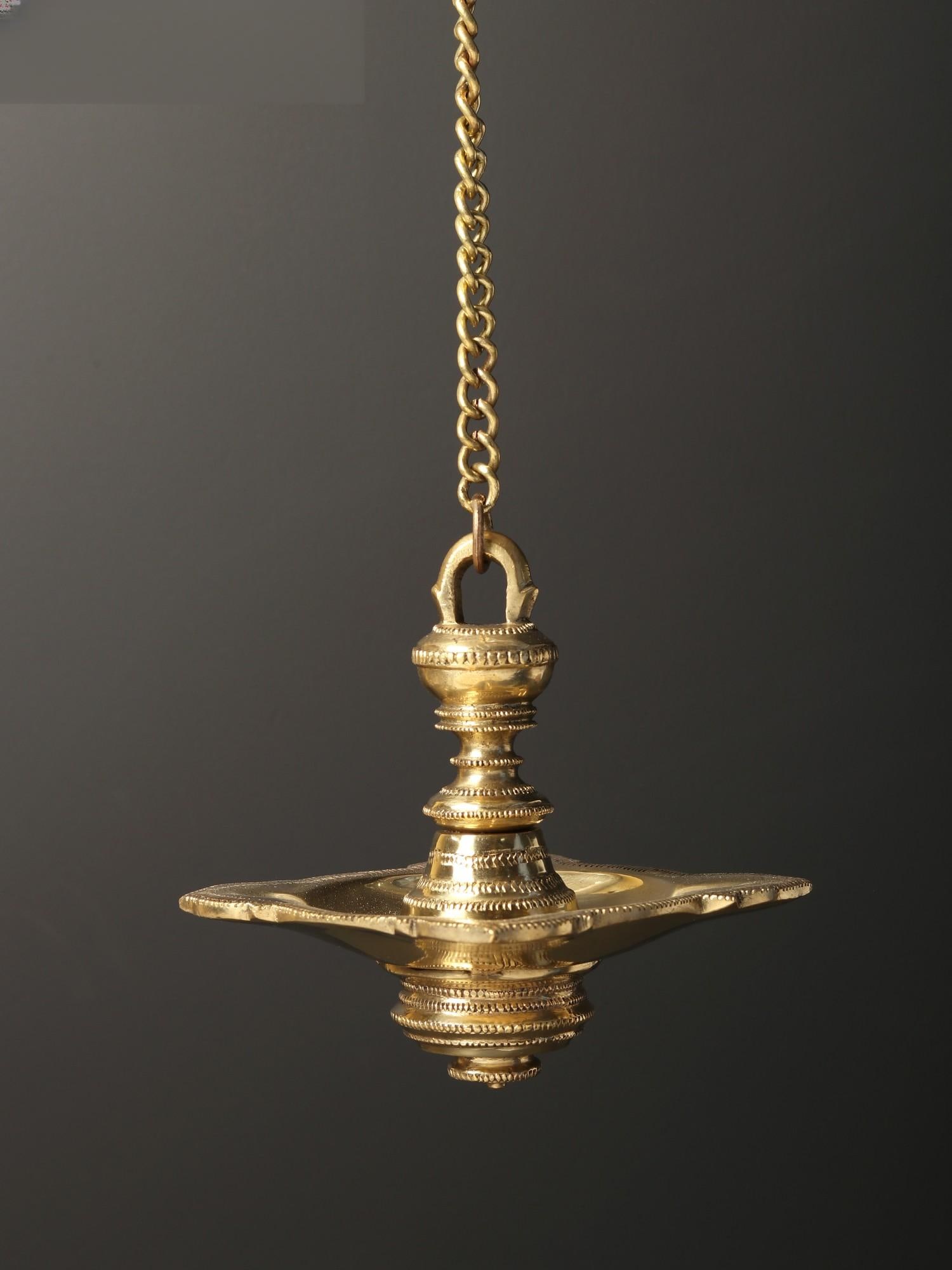 6" Brass Four Wicks Wall Hanging Lamp - 2