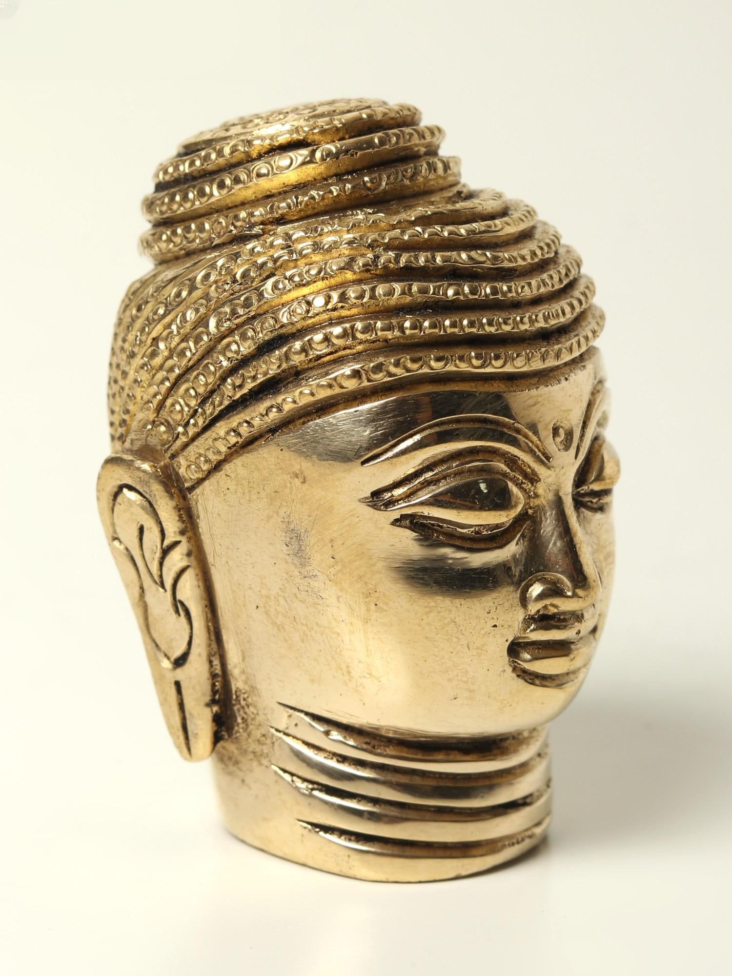 2" Small Size Brass Buddha Head Statue - 2