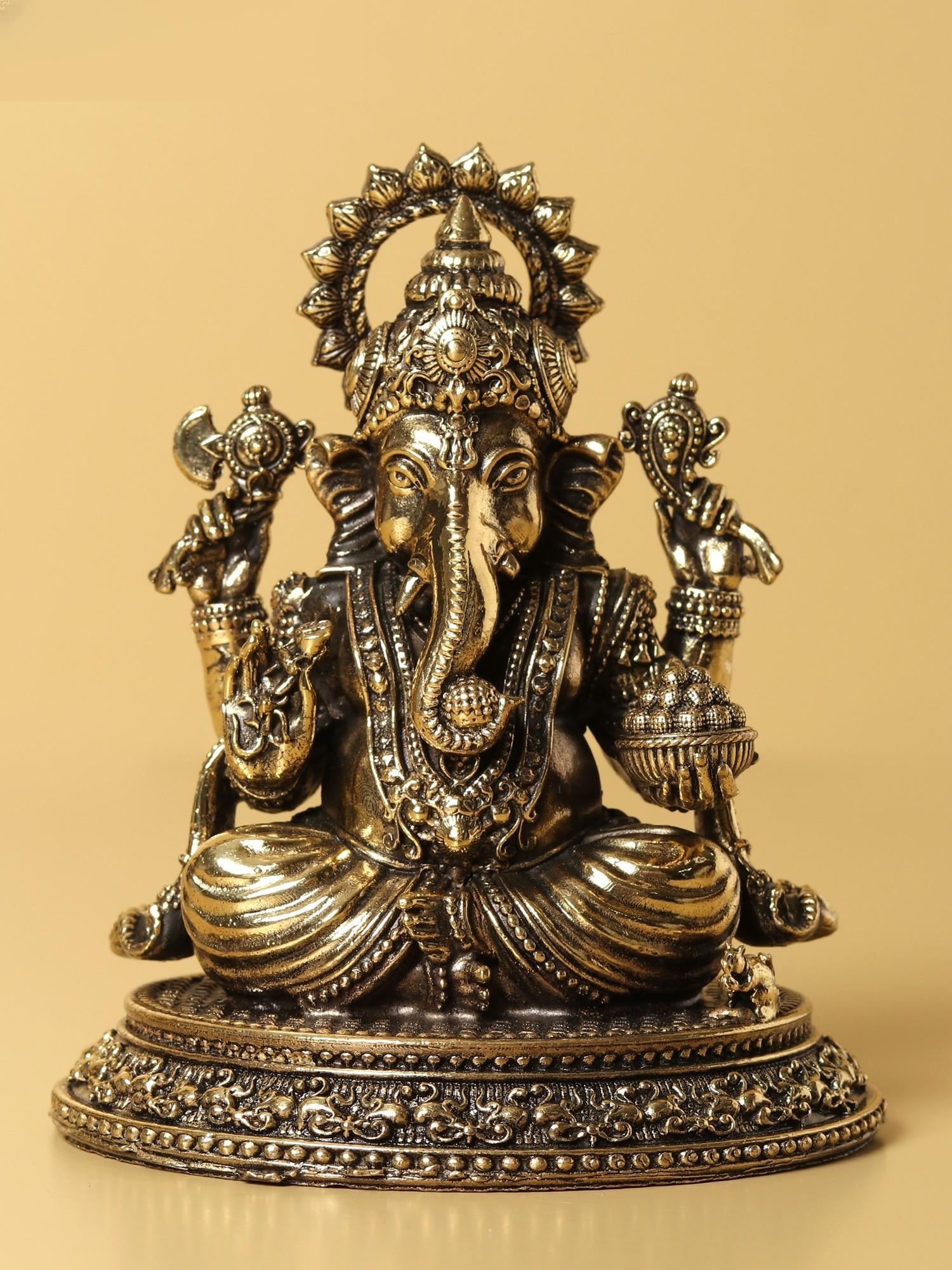 Small Brass Superfine Lord Ganapati Idol (1 of 2)
