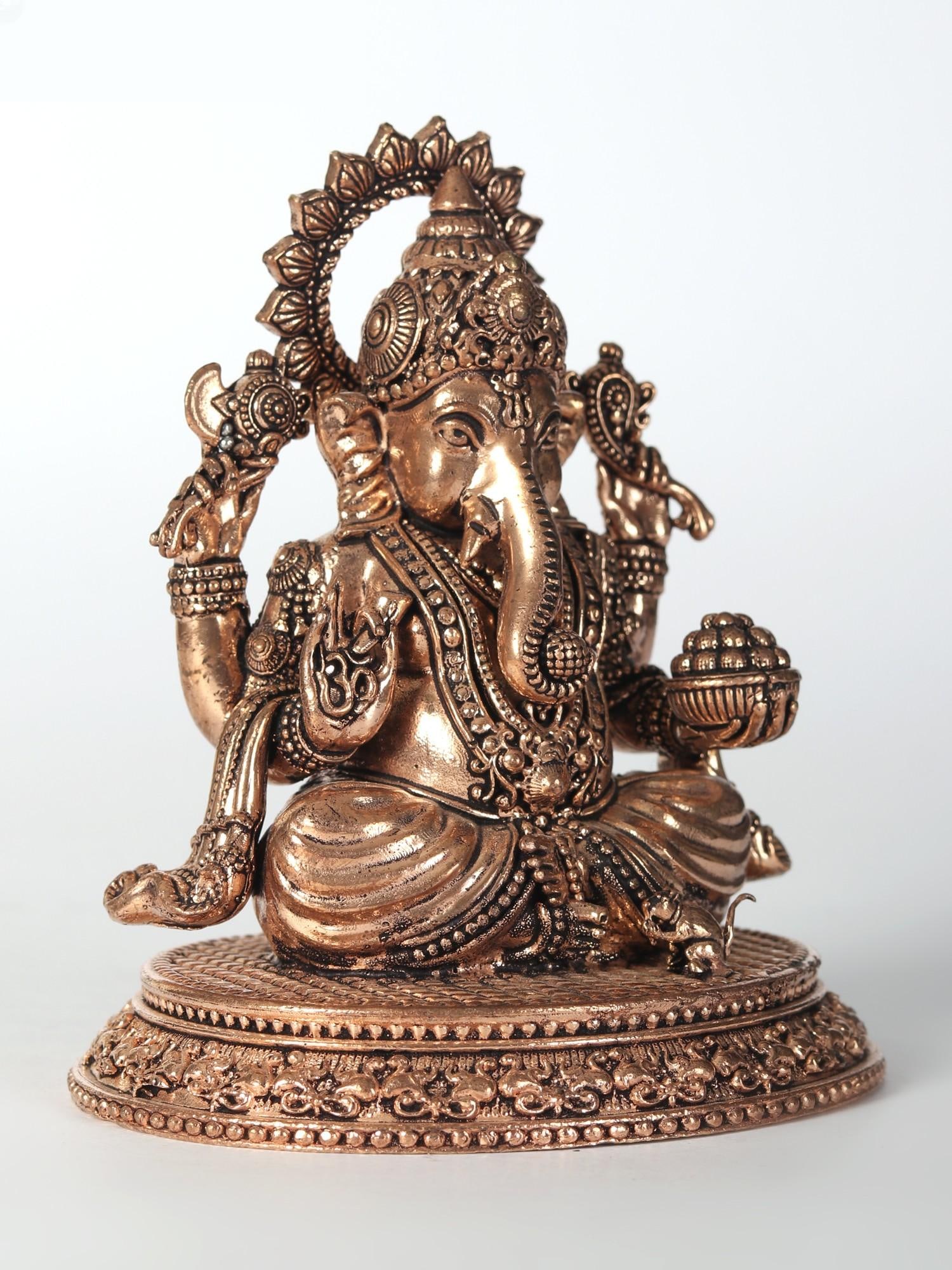 Small Brass Superfine Lord Ganapati Idol - 2