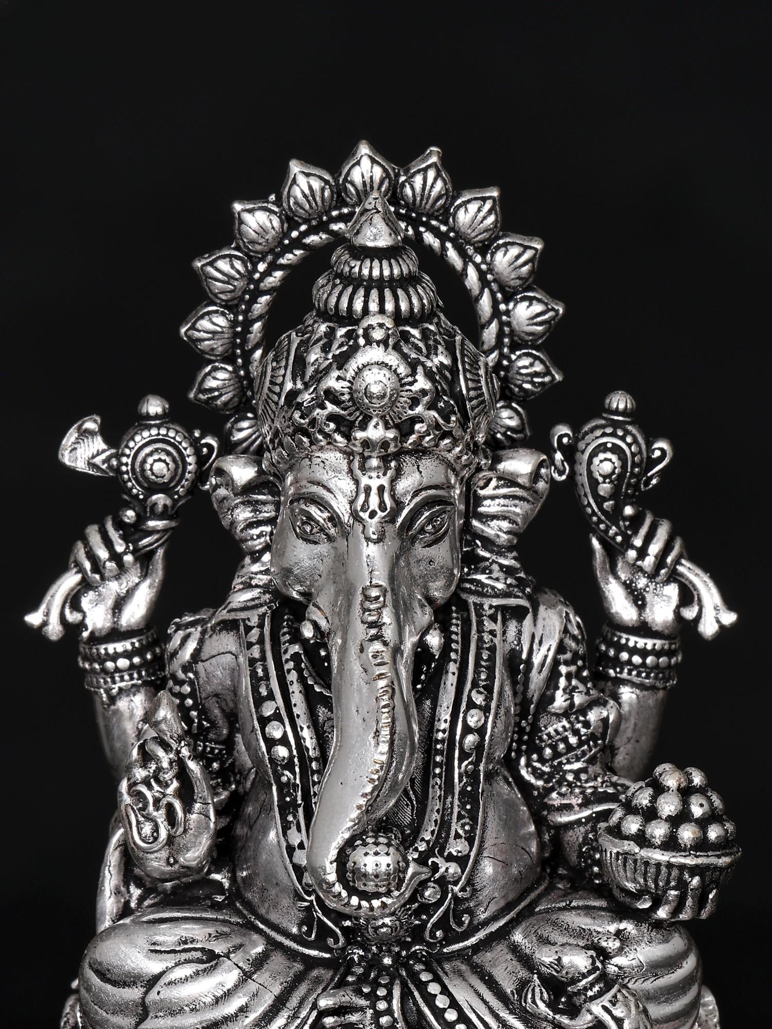 Small Brass Superfine Lord Ganapati Idol - 2