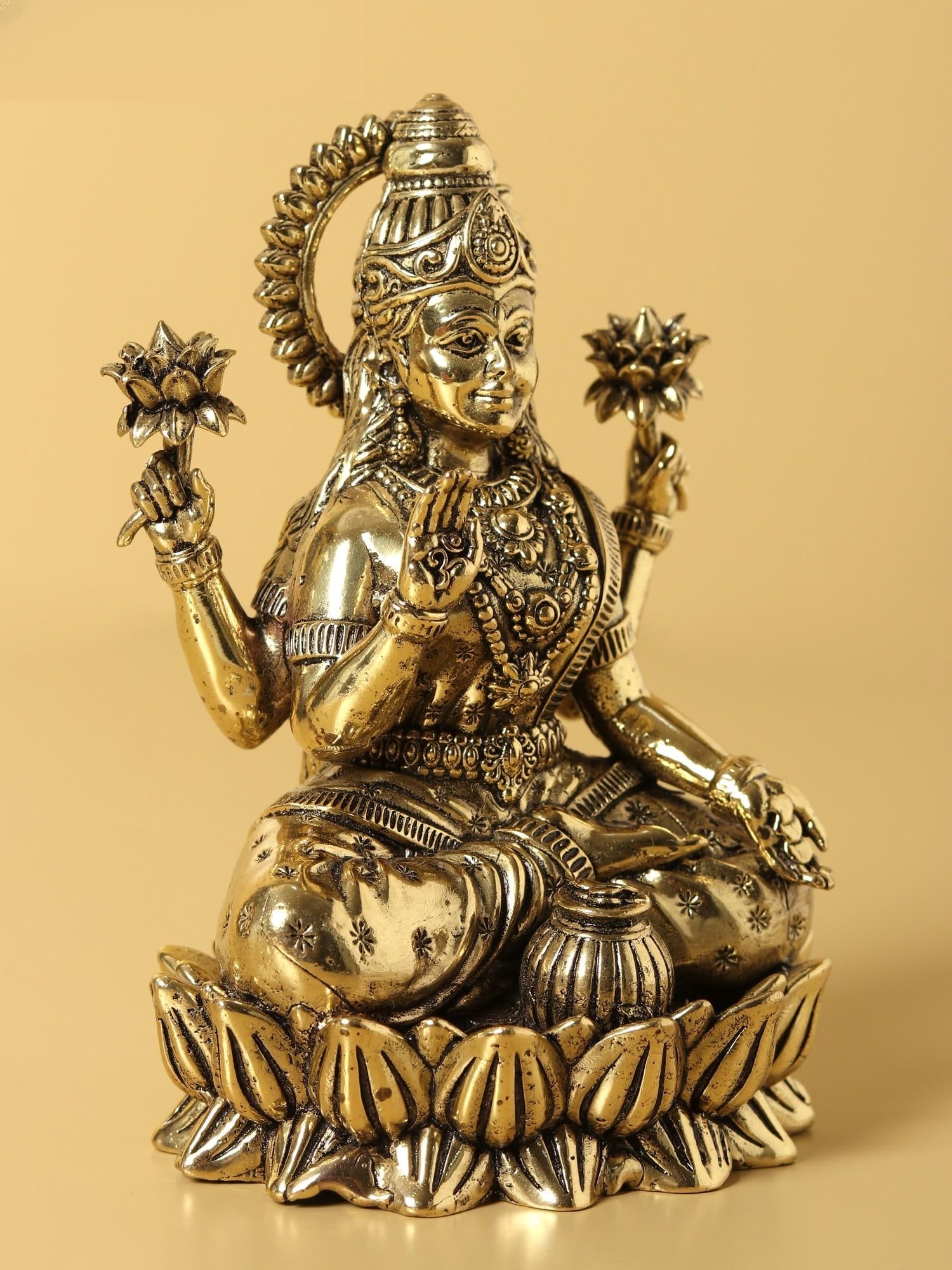 Small Brass Superfine Goddess Lakshmi - 2