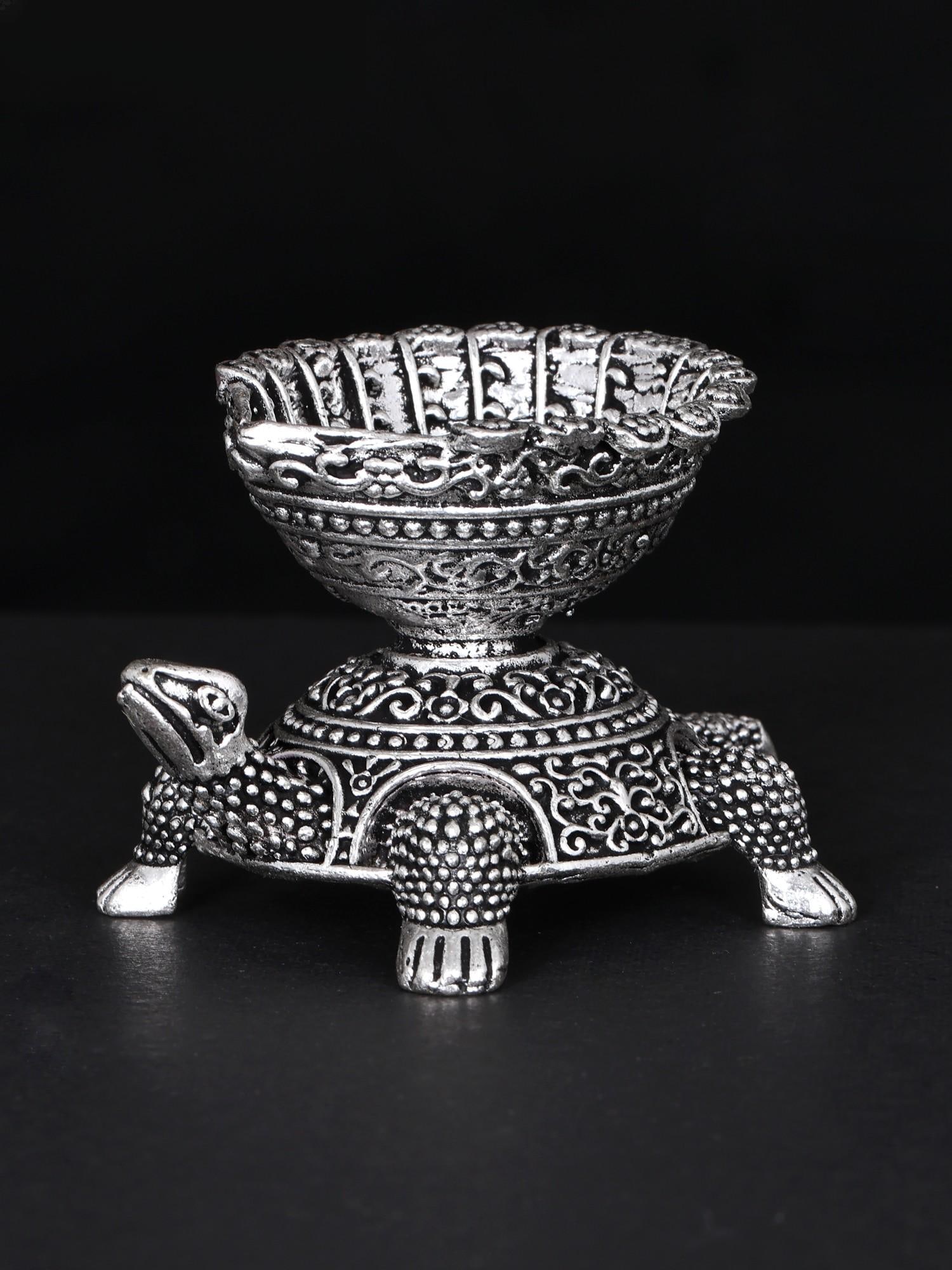 Small Brass Fine Vastu Diya of Turtle - 2