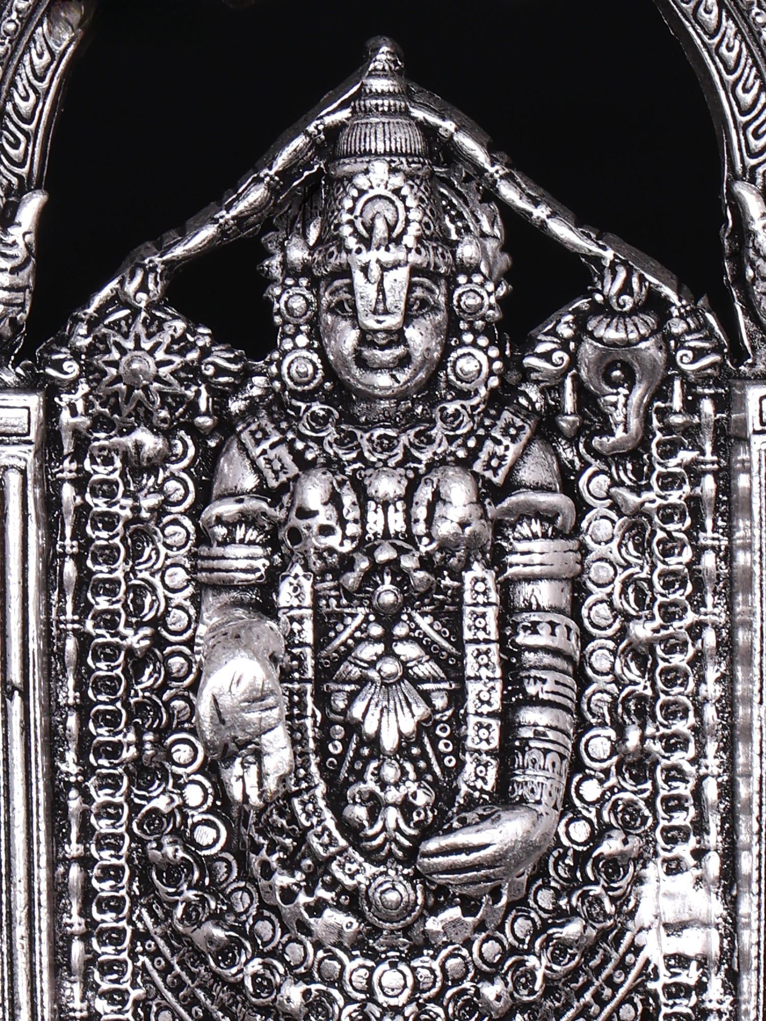 5" Small Fine Quality Tirupati Balaji (Venkateshvara) Brass Statue - 2