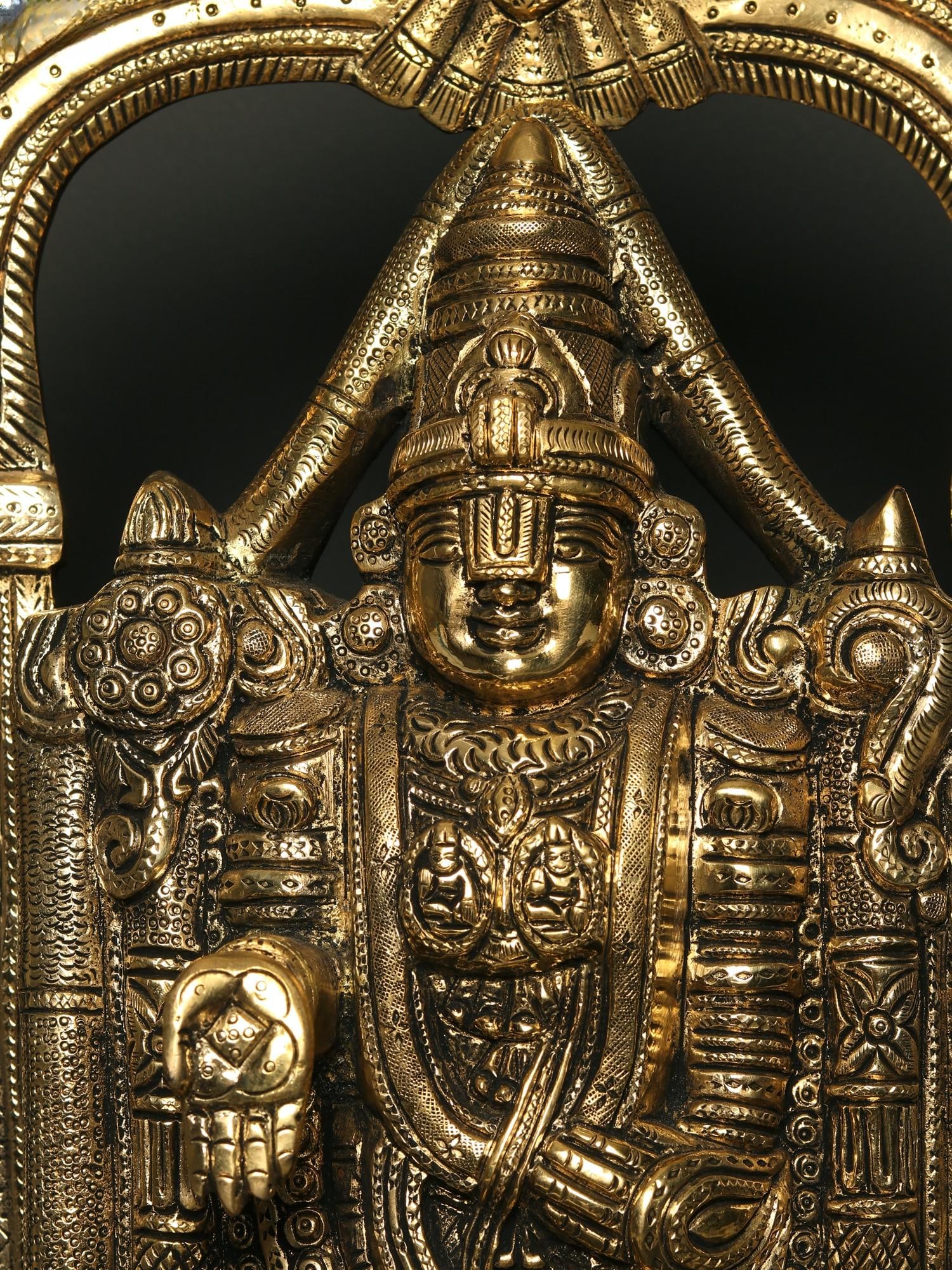 19" Tirupati Balaji (Venkateshvara) | Brass Statue - 2