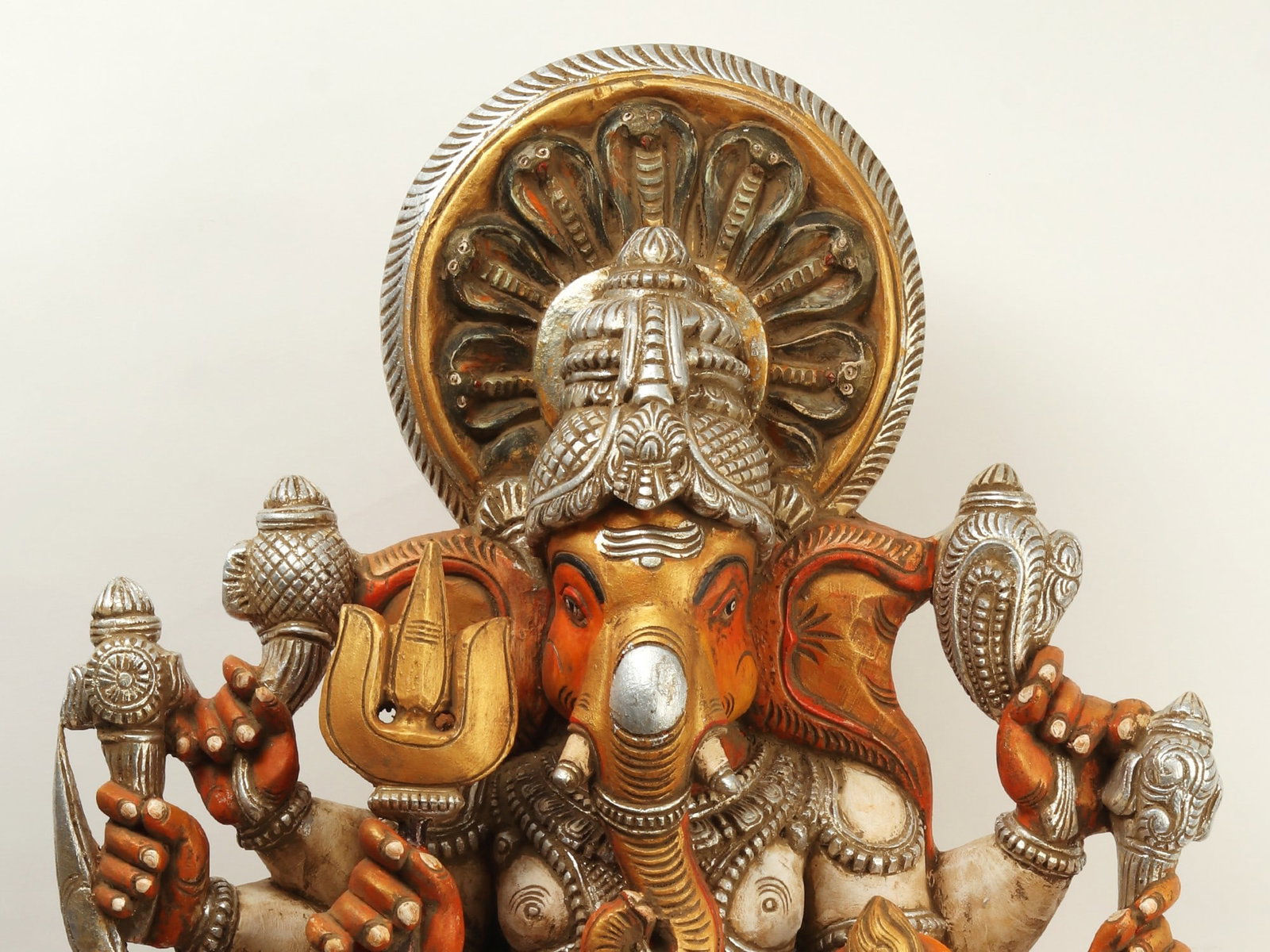 36" Large Kshatriya Ganesha | Wood Statue - 2