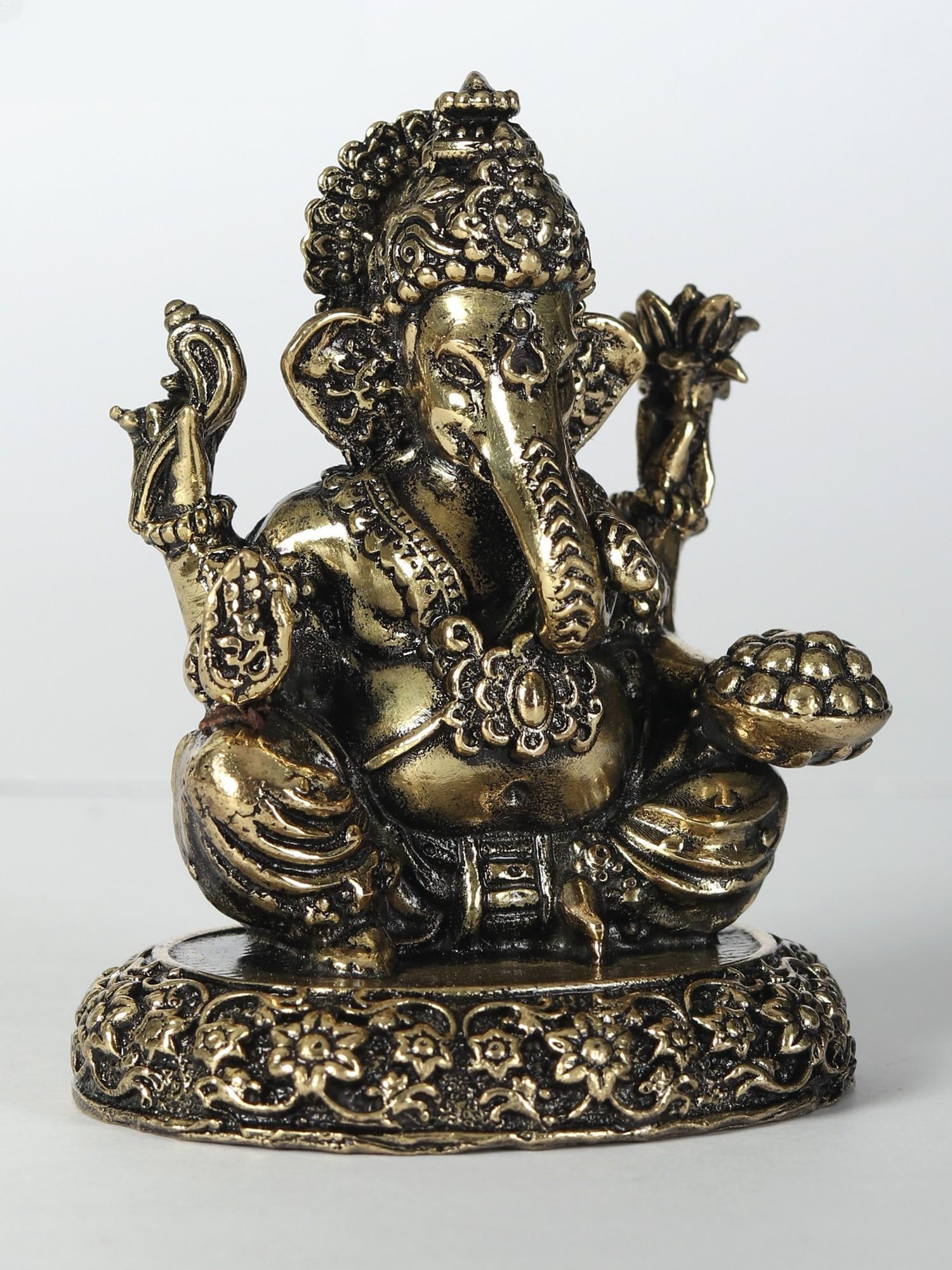 Small Blessing Lord Ganesha Brass Statue - 2