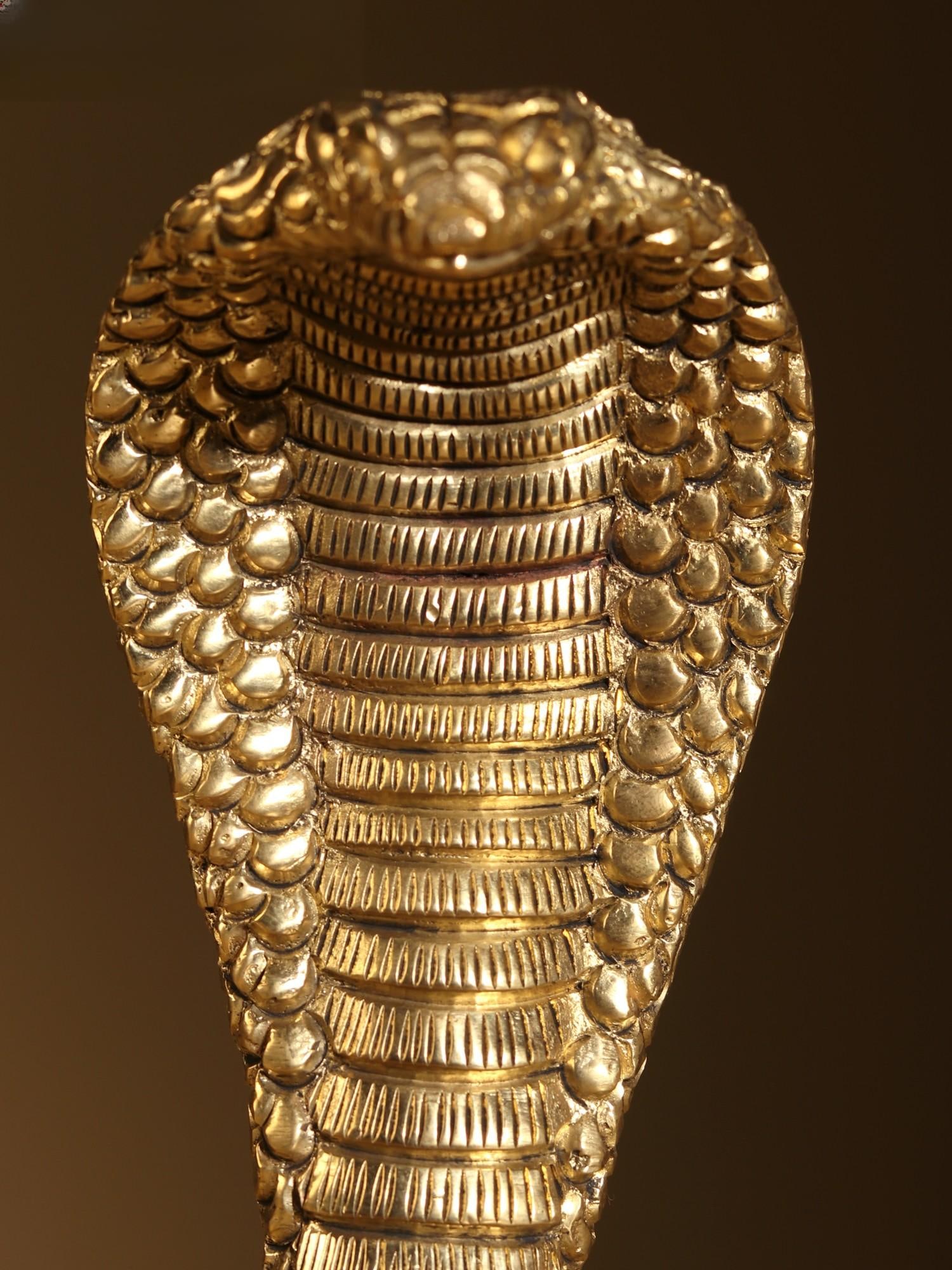 7" Brass Serpent Statue - 2