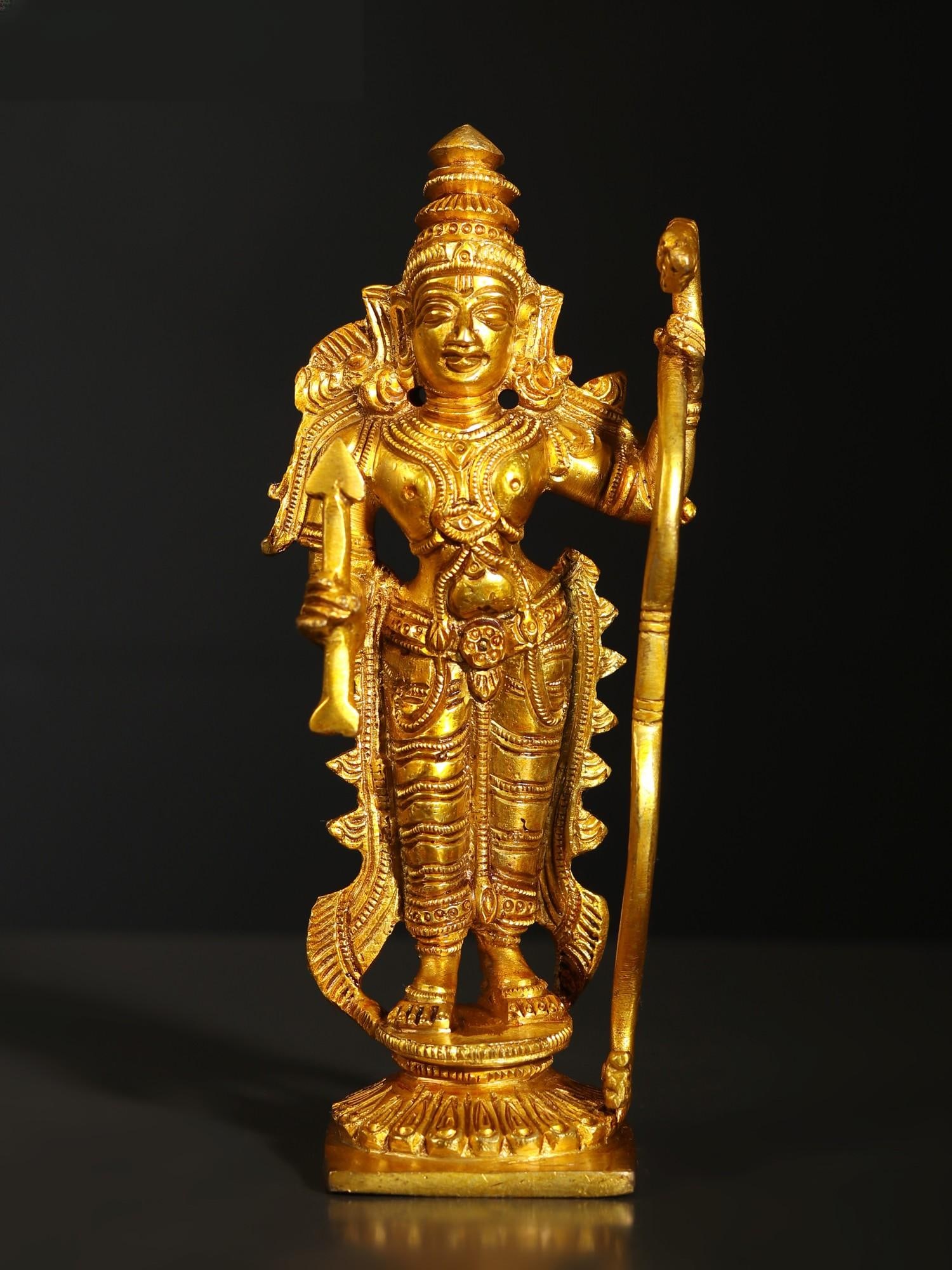 6" Small Ram Darbar | Brass Statue - 2