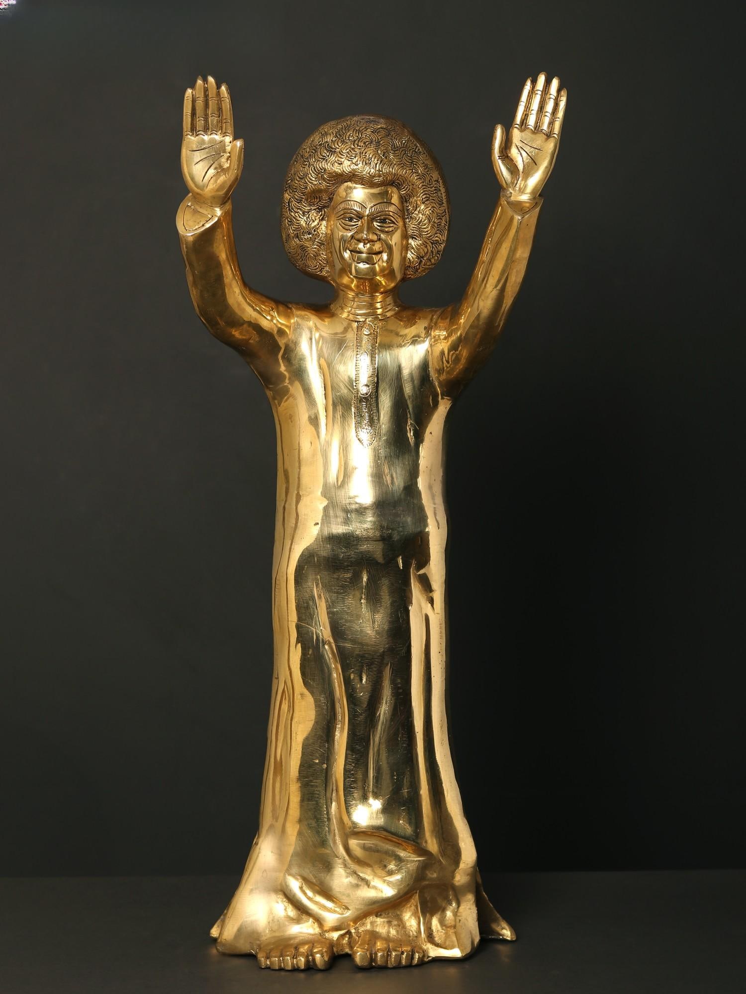 25" Standing Sathya Sai Baba | Brass Statue: Title: 25" Standing Sathya Sai Baba | Brass Statue Description: Reference: itemcode: DDF324 Reserve: $818.00 Shipping: Domestic: Flat-rate of $91.00 to anywhere within the contiguous U.S. Internationa