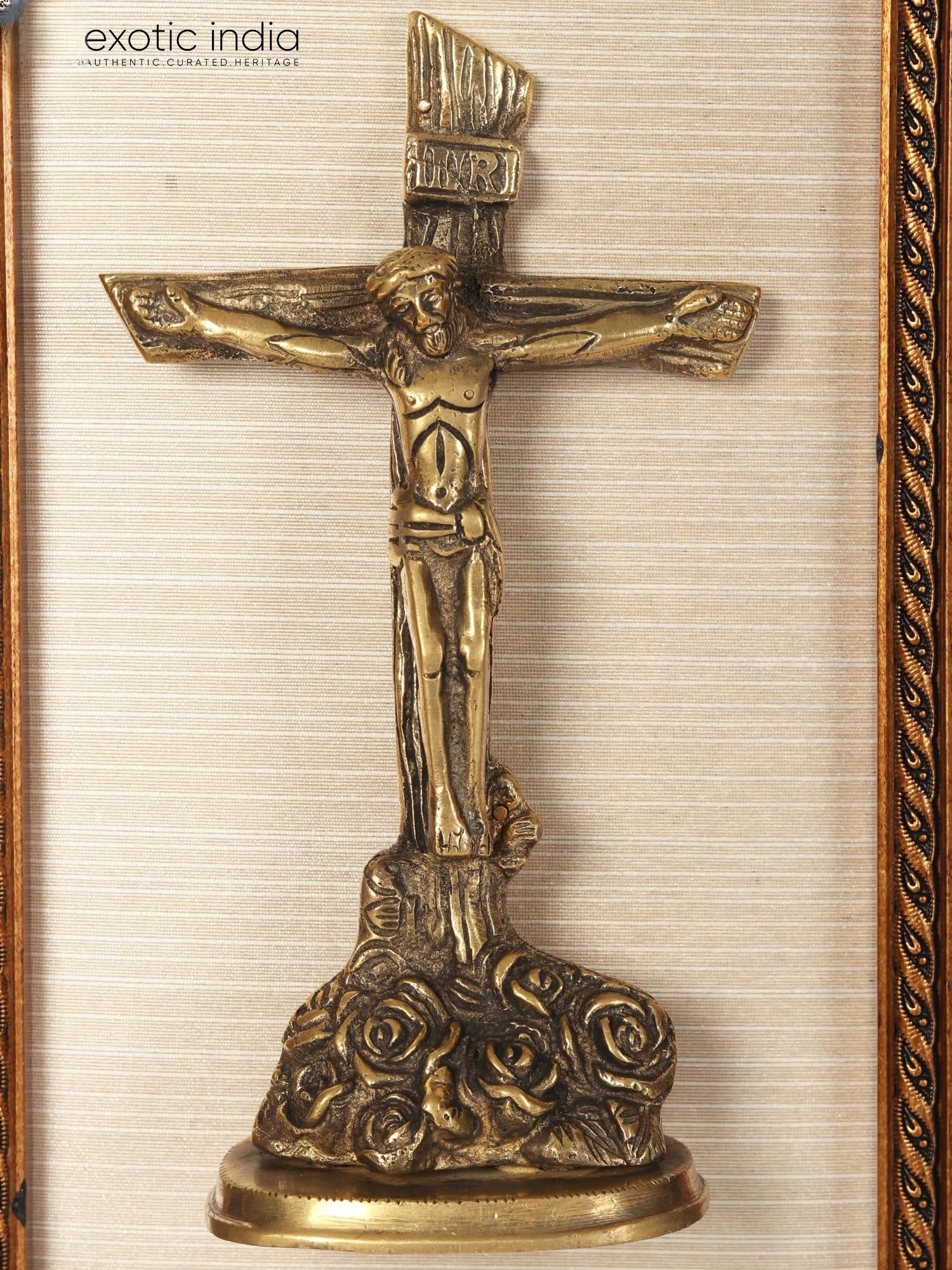 17" Wood Framed Crucifix | Wall Hanging - 2