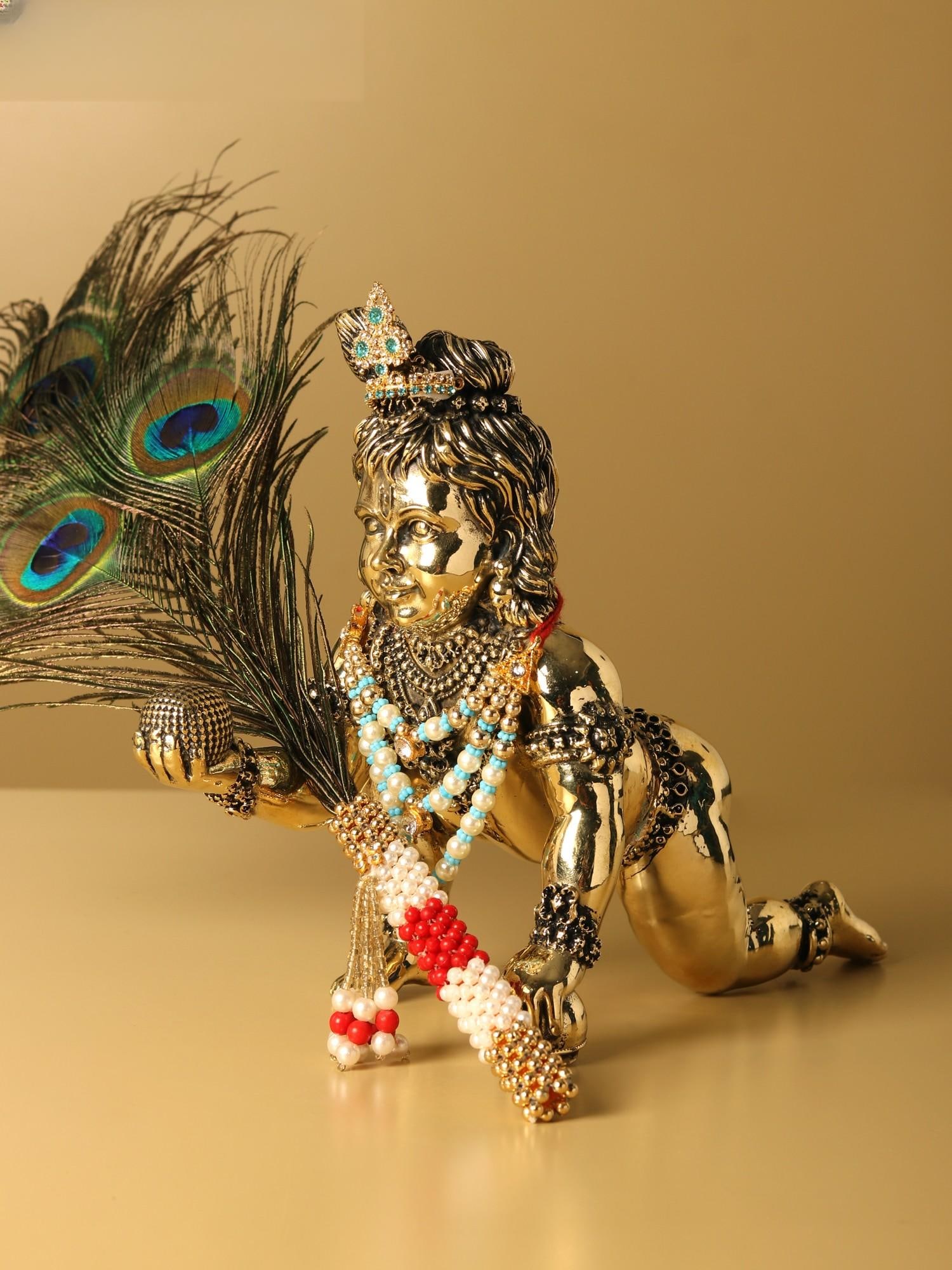 Superfine Laddu Gopal Brass Statue (Multiple Sizes) - 2