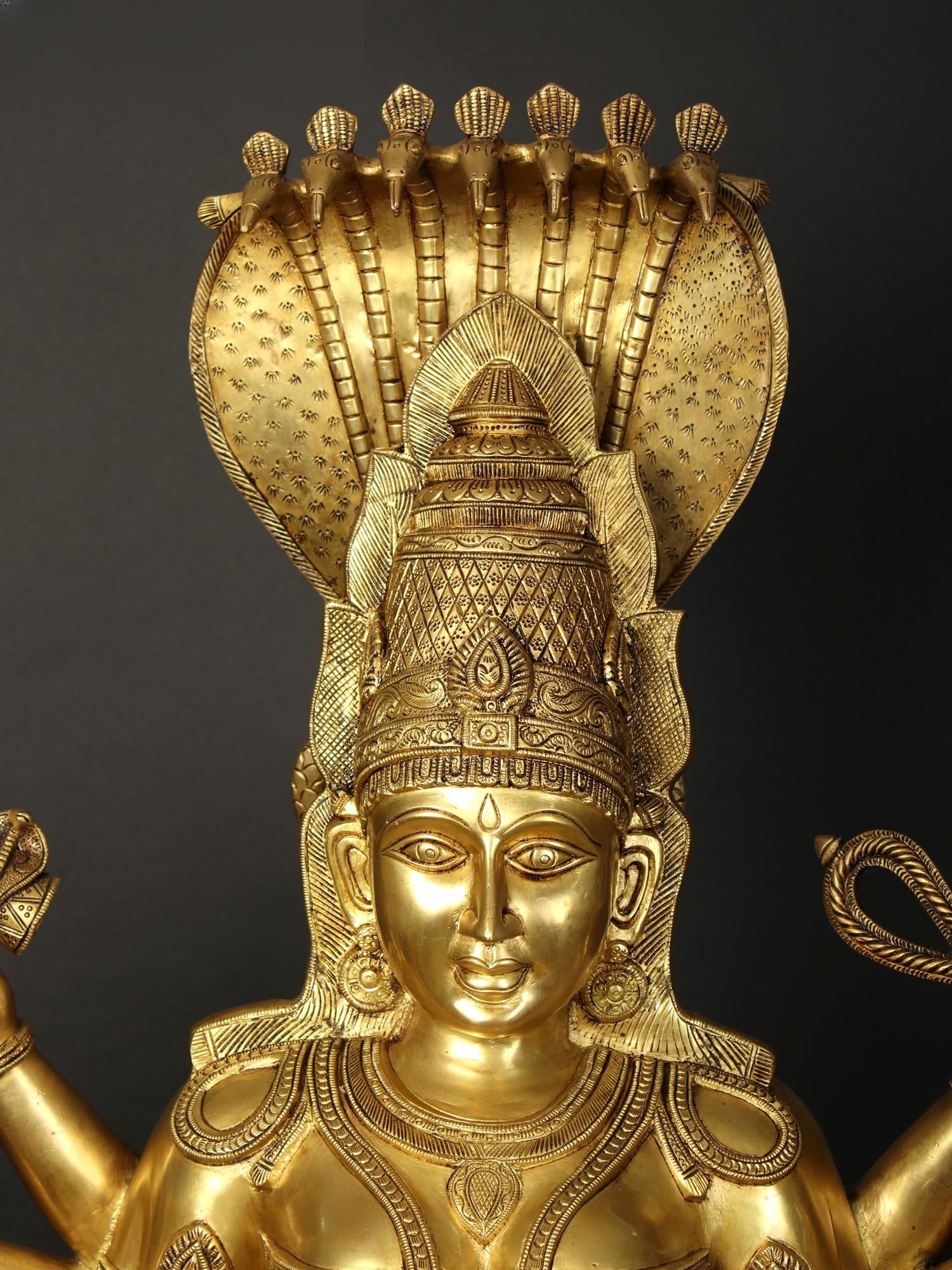 43" Brass Idol Of Superfine Ashtabhuja Goddess Karumariamman - 2