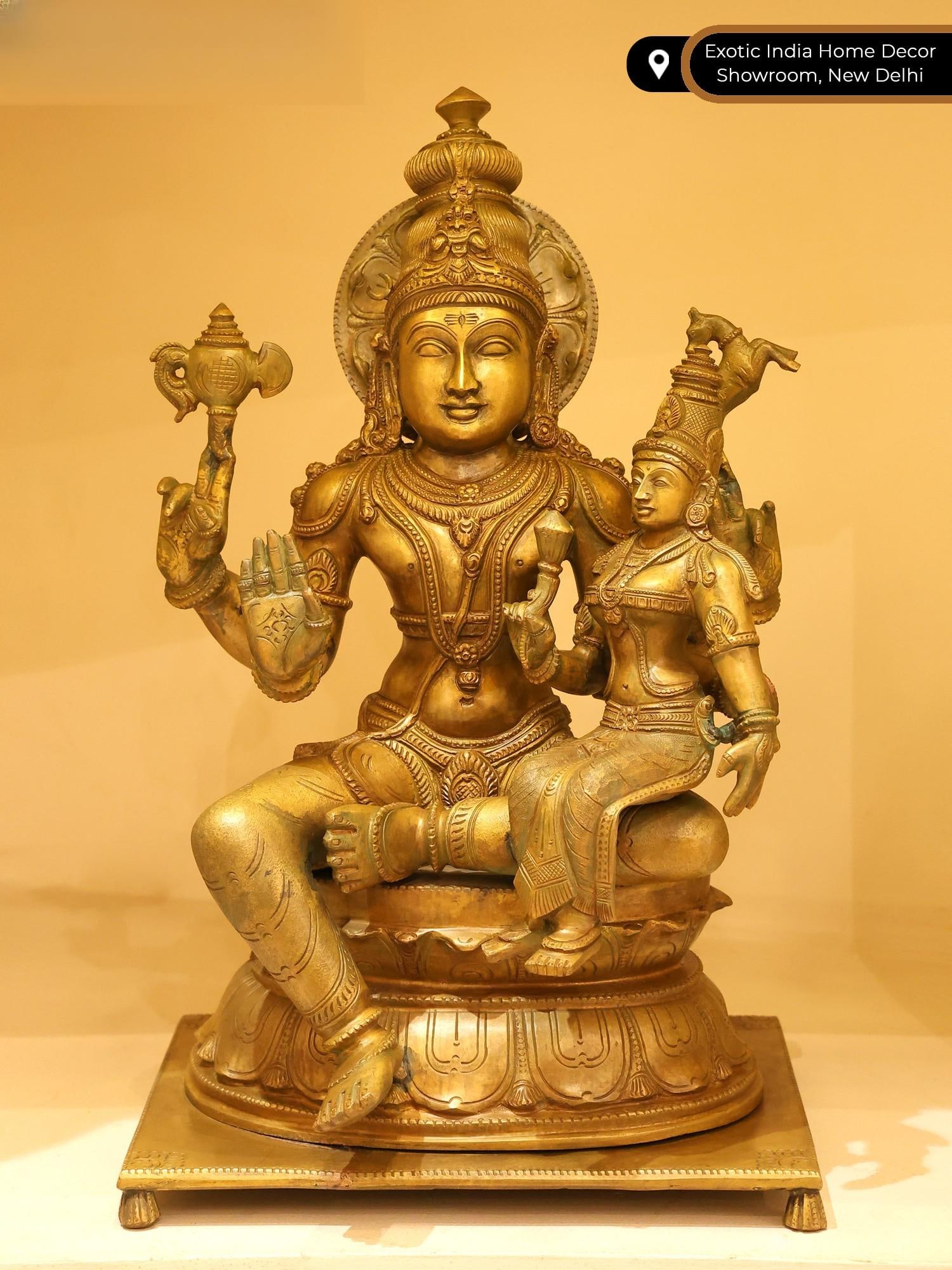 18" Bronze Statue of Uma Maheshwara - 2