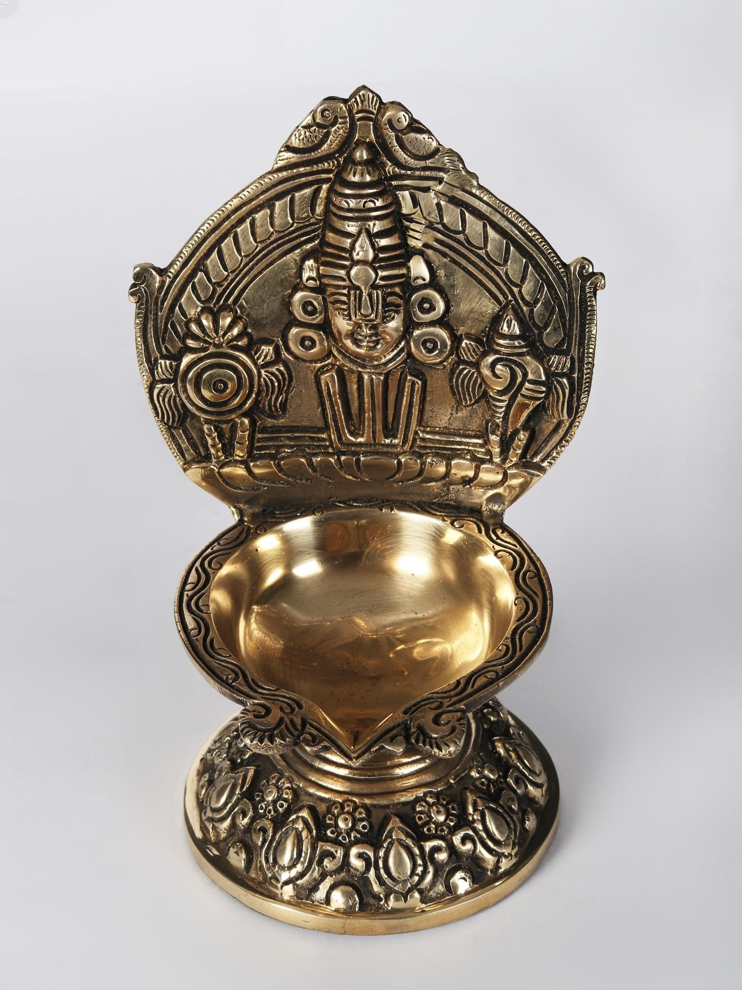 9" Brass Beautiful Lord Balaji Lamp - 2