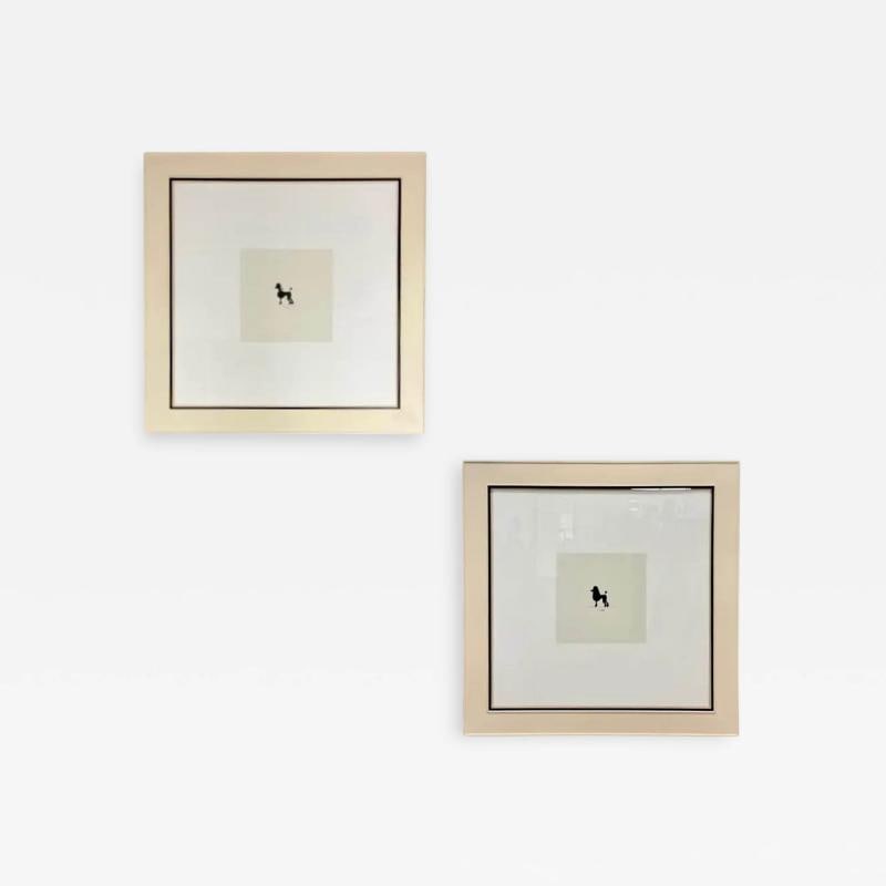 Two Large Poodles Silhouette in Custom Matted Frames: Title: Two Large Poodles Silhouette in Custom Matted Frames Description: Large poodles silhouettes each in a custom matted frame by the Barbara Berry Collection. These large and impressive decorative 