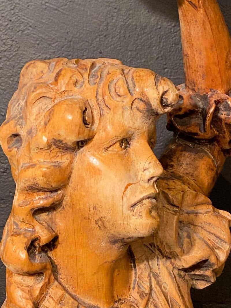 Italian Carved Wood Figural Card Stand, Receiver, Late 18th Century - 6