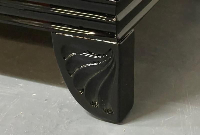 Black Lacquered Campaign Chest, Dresser or Commode, Hollywood Regency, Parzinger - 11