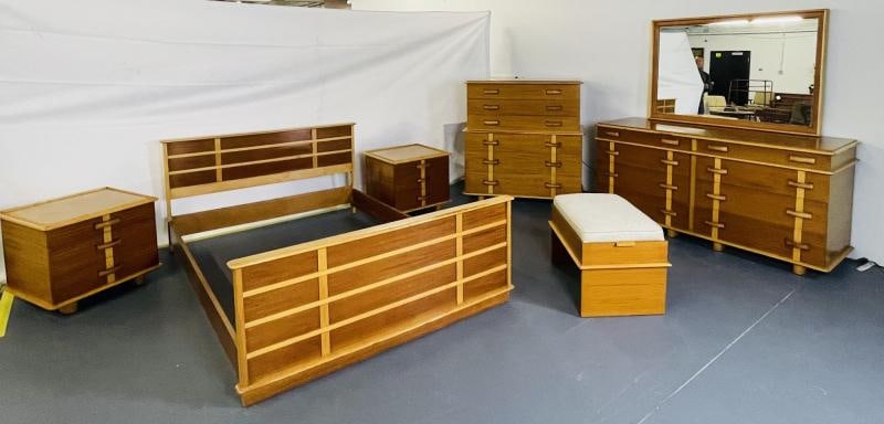 Rare Mid-Century Modern Paul Frankl for John Stuart Complete 1950s Bedroom Set - 4