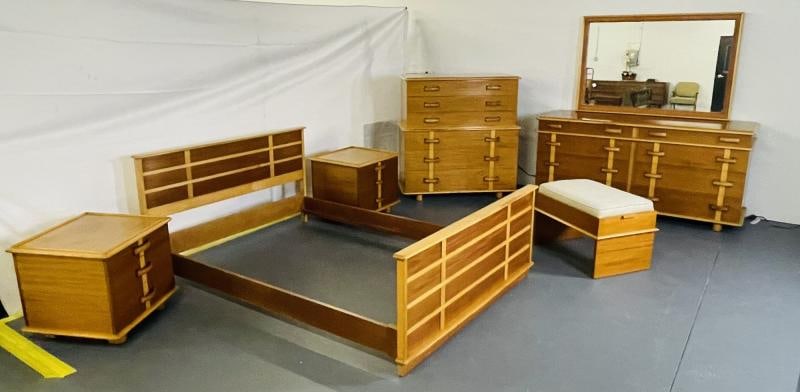 Rare Mid-Century Modern Paul Frankl for John Stuart Complete 1950s Bedroom Set - 5