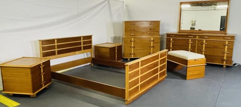 Rare Mid-Century Modern Paul Frankl for John Stuart Complete 1950s Bedroom Set - 6