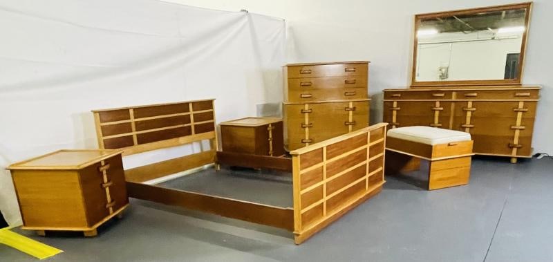 Rare Mid-Century Modern Paul Frankl for John Stuart Complete 1950s Bedroom Set - 7