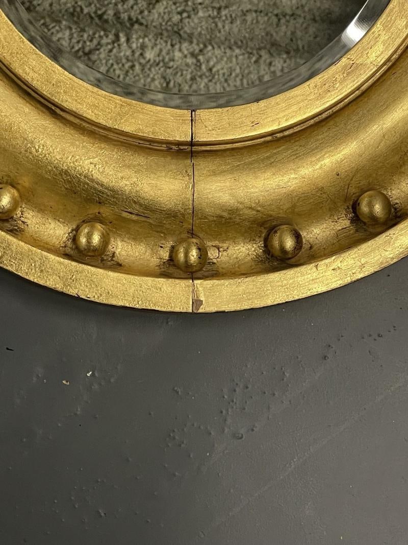 Federal Style Circular Mirror, Giltwood Wall / Pier / Vanity - 11