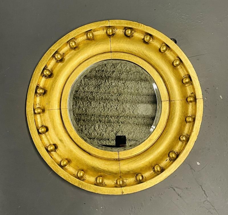 Federal Style Circular Mirror, Giltwood Wall / Pier / Vanity - 2