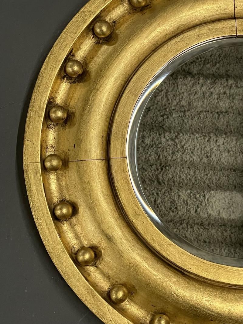 Federal Style Circular Mirror, Giltwood Wall / Pier / Vanity - 9