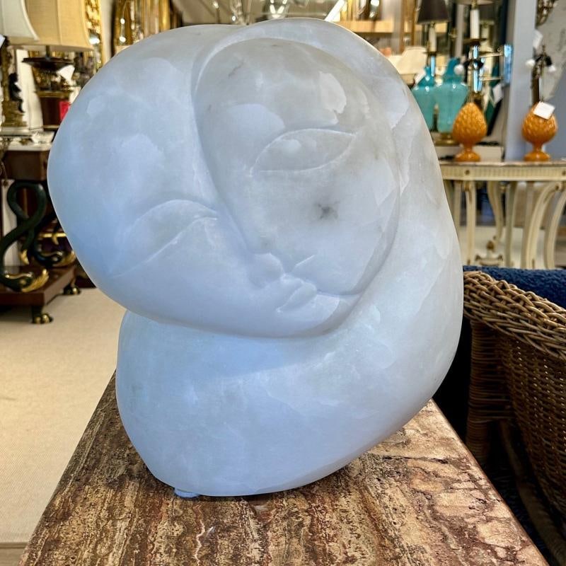 Contemporary Figural Marble Bust Depicting Heart Shaped Face Signed Forma - 2