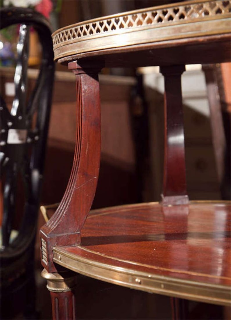French Two-Tier Mahogany Dessert Stand Manner of Louis XVI - 7