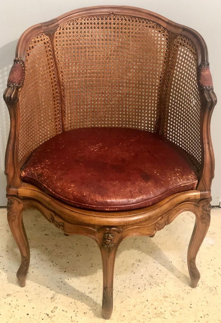 18th Century French Caned Bergère de Bureau - 2
