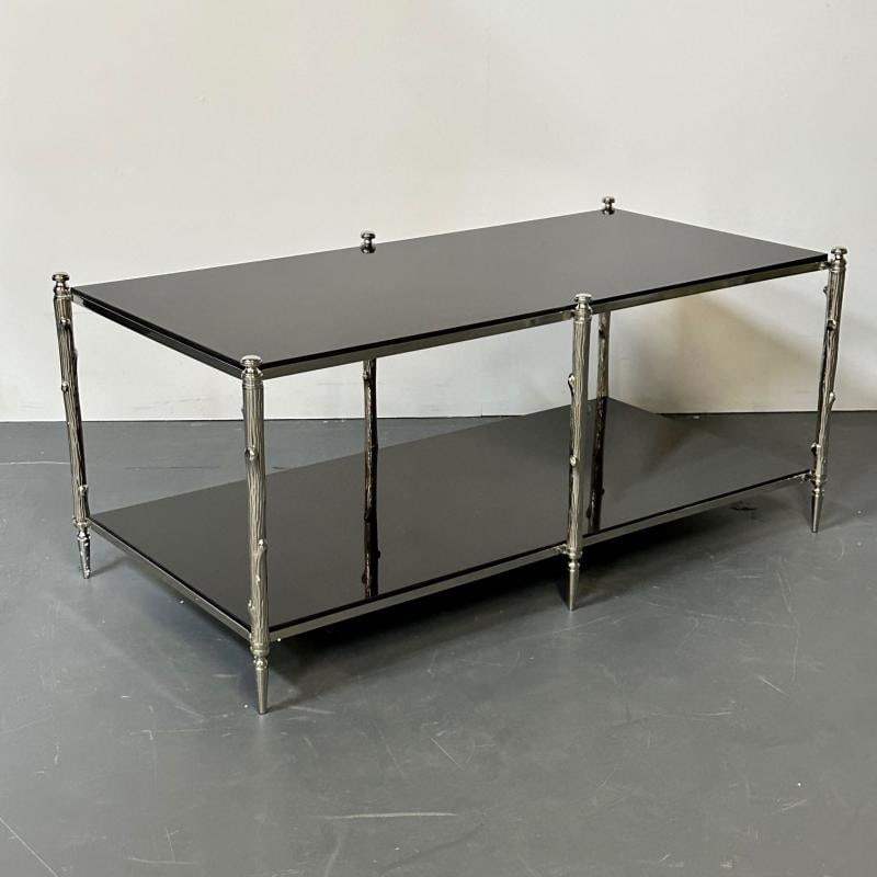 Modern Two Tier Maison Bagues Style Coffee / Low Table, Black Granite - 4