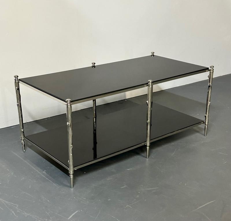 Modern Two Tier Maison Bagues Style Coffee / Low Table, Black Granite - 5