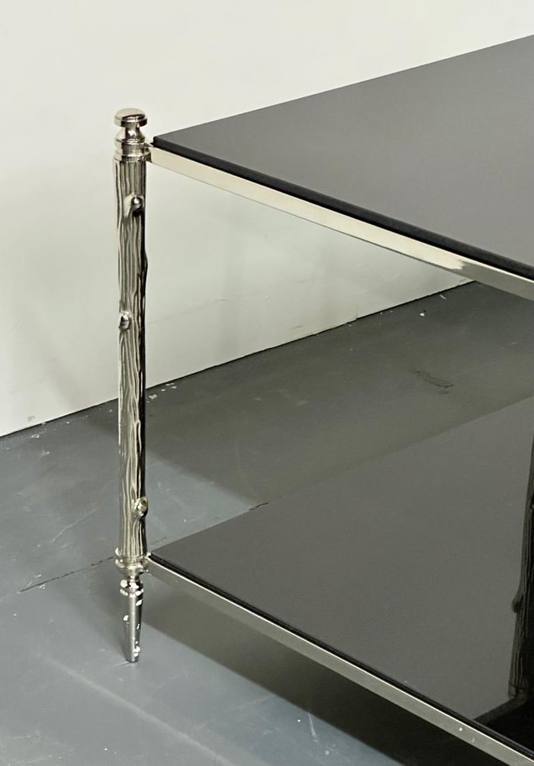Modern Two Tier Maison Bagues Style Coffee / Low Table, Black Granite - 7