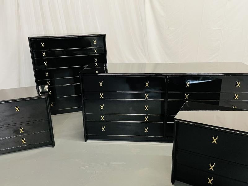Paul Frankl Mid Century Modern John Stuart Bedroom Set, Ebony Lacquer Refinished - 2