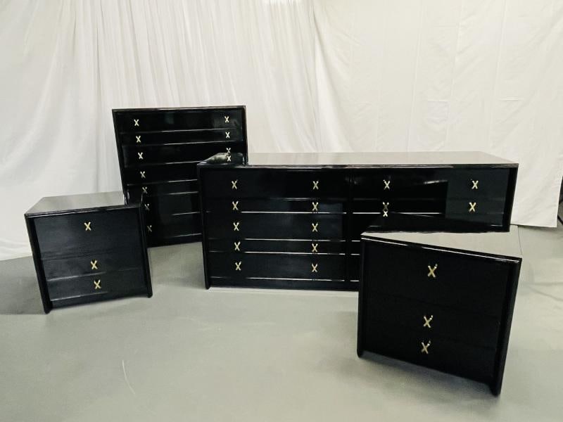 Paul Frankl Mid Century Modern John Stuart Bedroom Set, Ebony Lacquer Refinished - 4