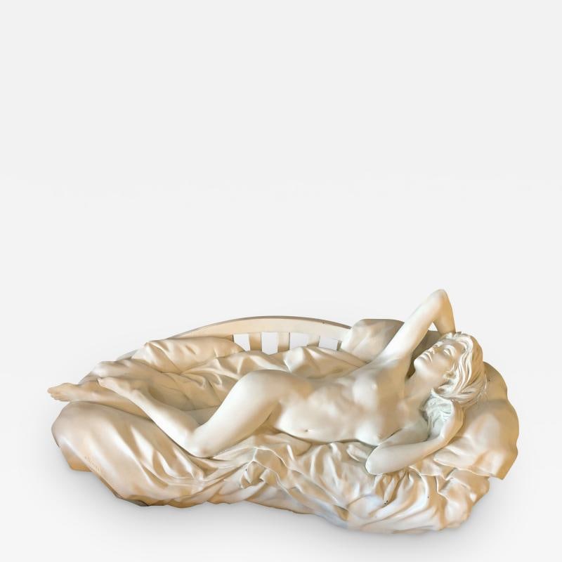 Bill Mack Tranquility Sculpture Bronze with White Patina: Title: Bill Mack Tranquility Sculpture Bronze with White Patina Description: Bill Mack (Minnesota b. 1949) tranquility sculpture bronze with white patina, on base signed and numbered. It is an early w
