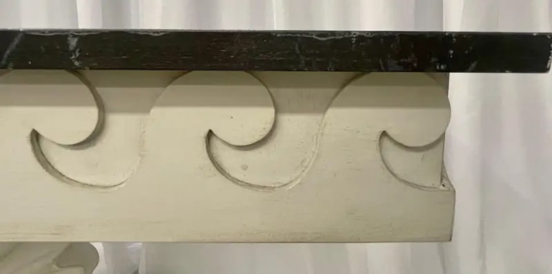 Pair of Hollywood Regency Style Shell From Console Tables, Faux Marble Top - 6