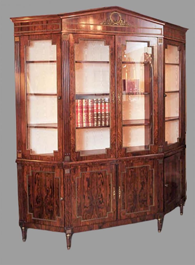 Custom-Made Maison Jansen Rosewood Breakfront Bookcase - 2