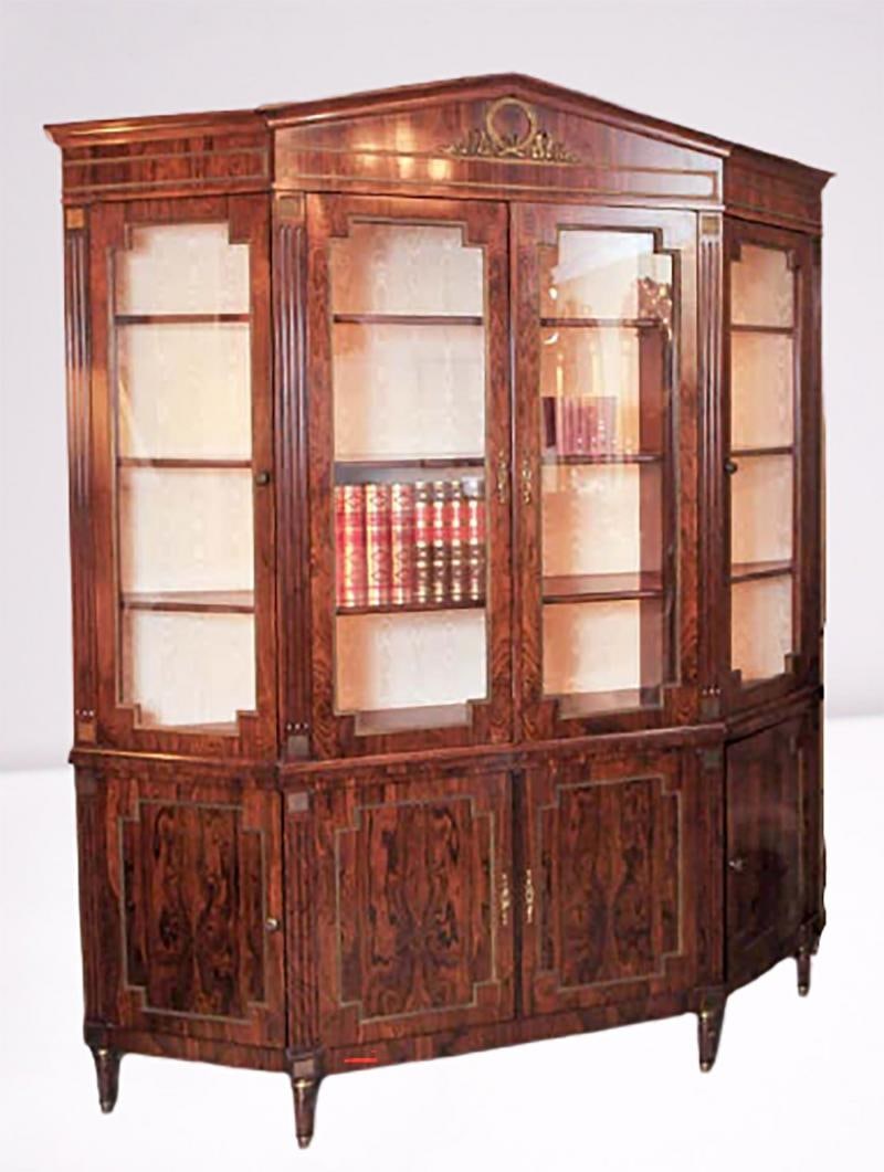 Custom-Made Maison Jansen Rosewood Breakfront Bookcase - 3