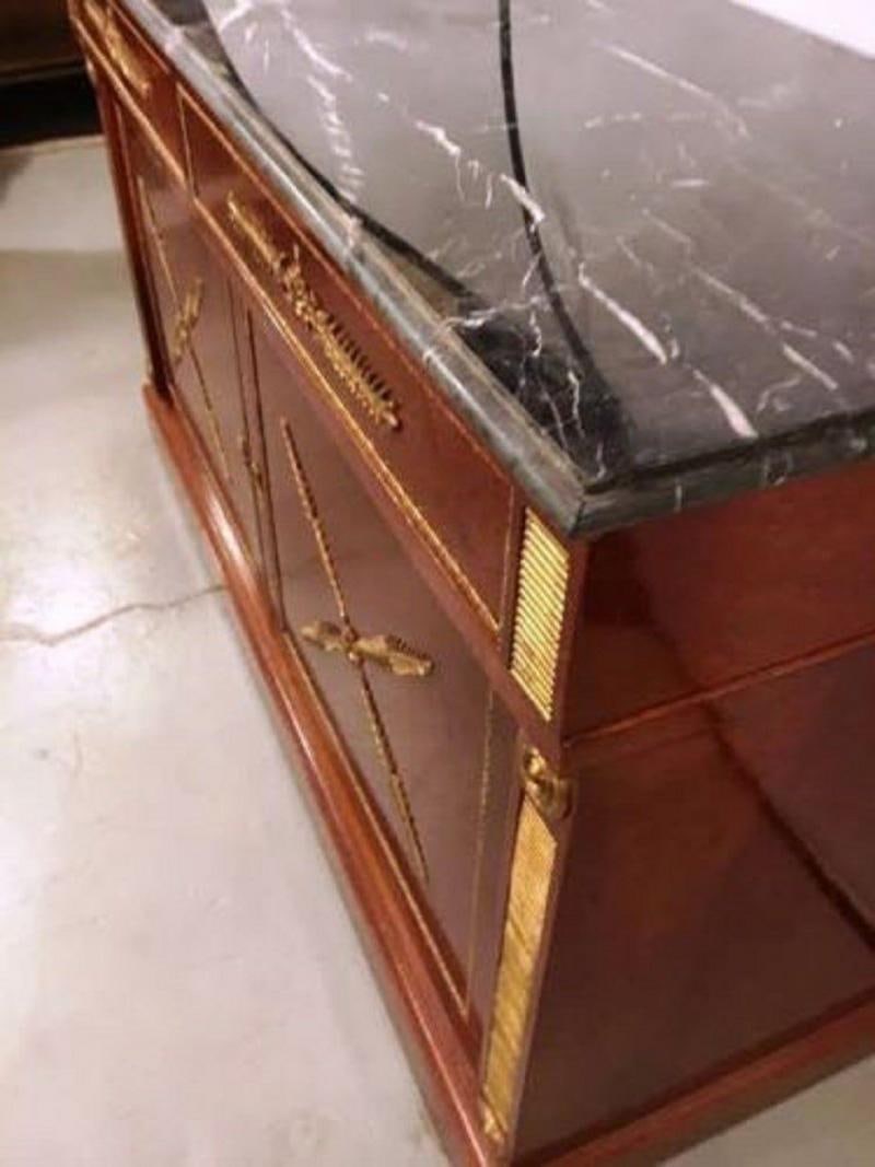Pair Of Maison Jansen Russian Neoclassical Style Cabinets or Commodes Marble Top - 4