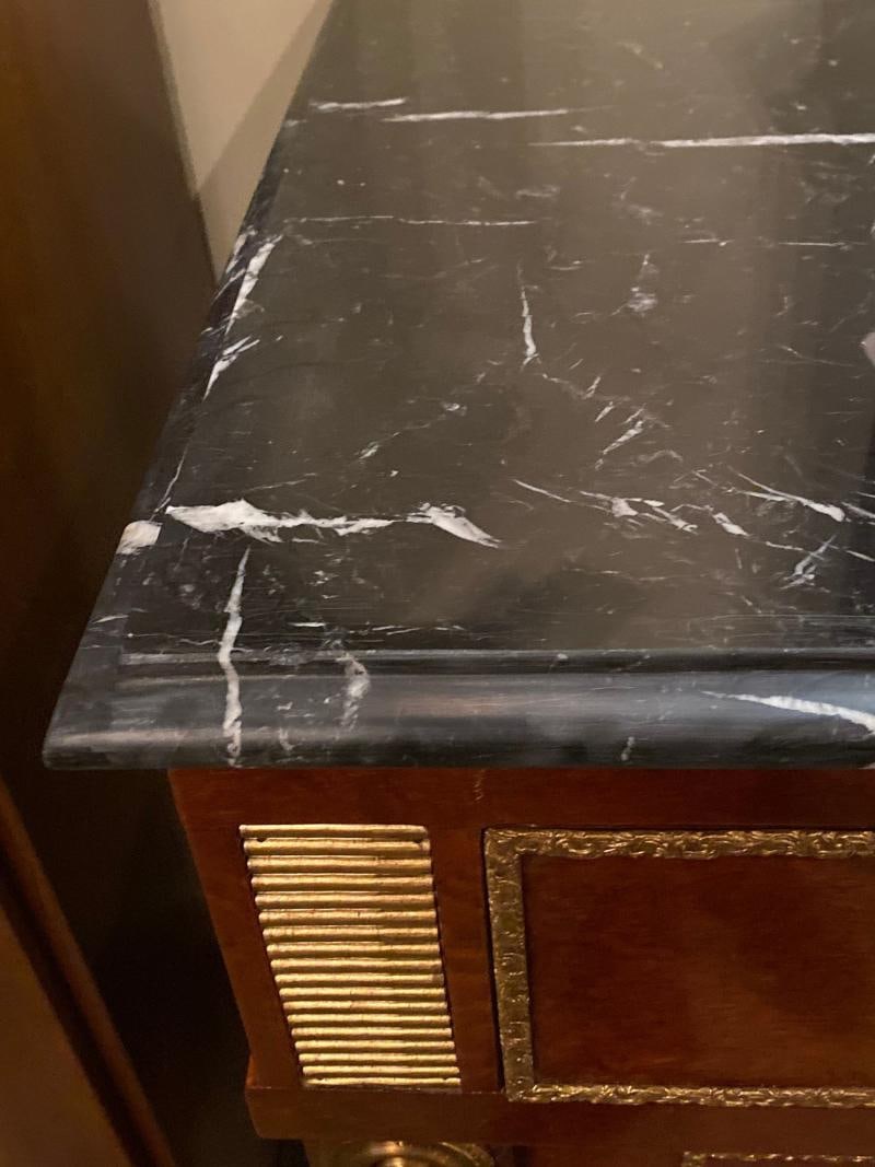 Pair Of Maison Jansen Russian Neoclassical Style Cabinets or Commodes Marble Top - 5