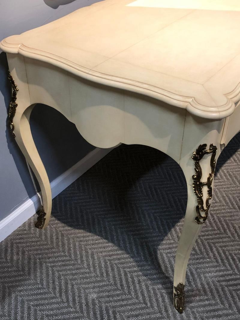 Hollywood Regency Style Parchment Desk Louis XV Style - 7