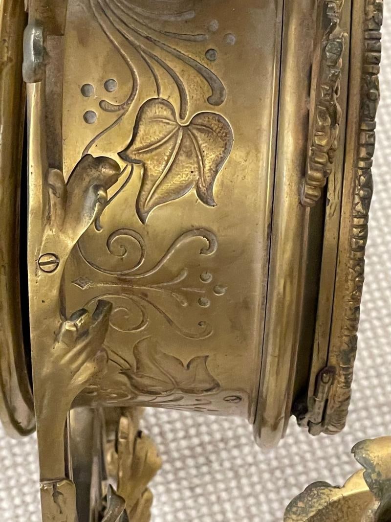 Bronze Sconce Wall or Cartel Clock. Lerolle Freres, Paris, Rare, Unusual - 12